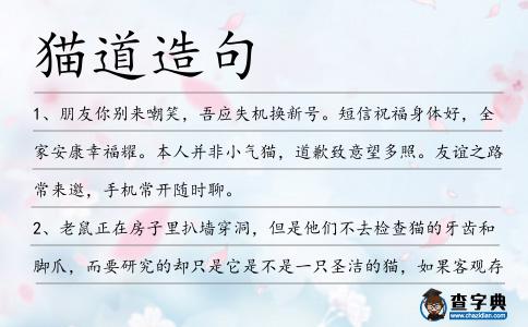 貓道造句