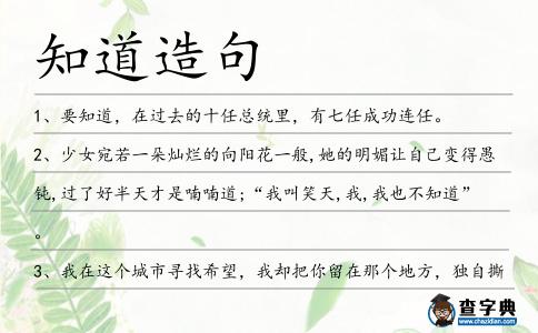 知道造句