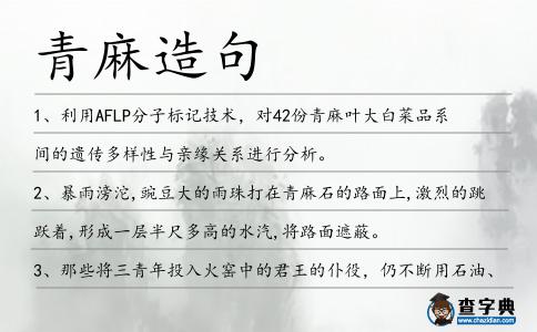 青麻造句
