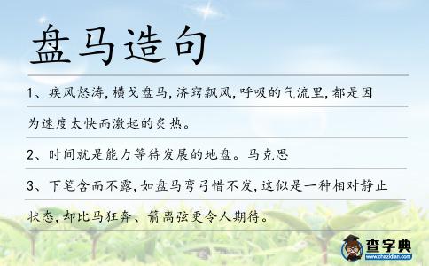 盤(pán)馬造句