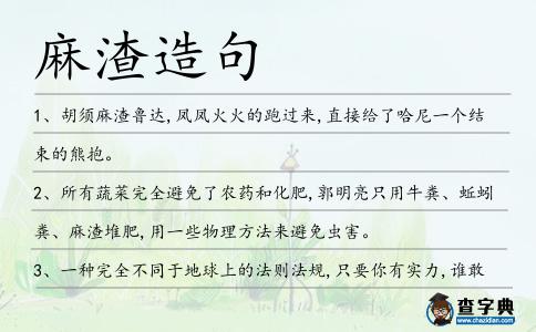 麻渣造句
