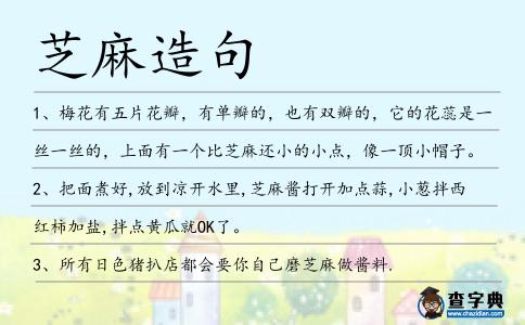 芝麻造句