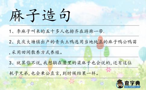 麻子造句