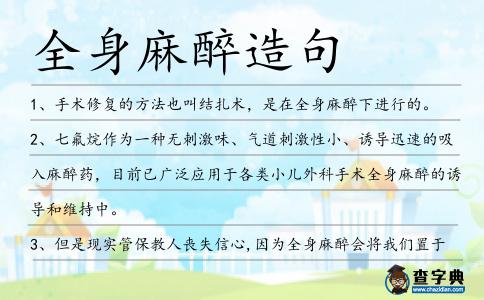 全身麻醉造句