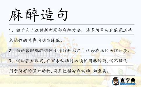麻醉造句