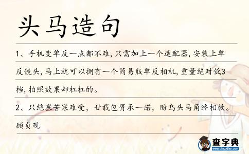頭馬造句
