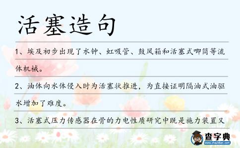 活塞造句