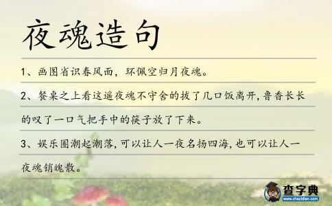 夜魂造句