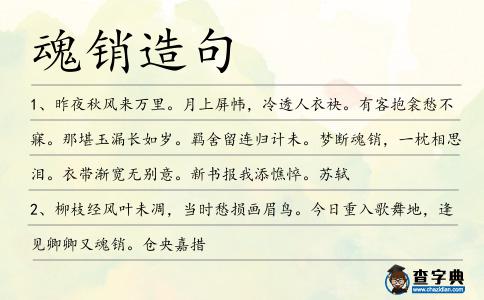 魂銷造句