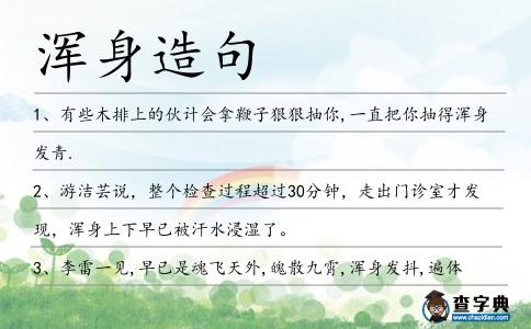 渾身造句