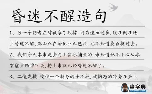 昏迷不醒造句