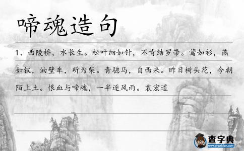 啼魂造句