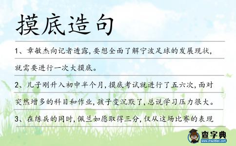 摸底造句