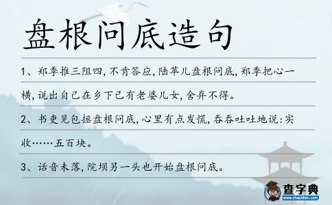 盤根問底造句