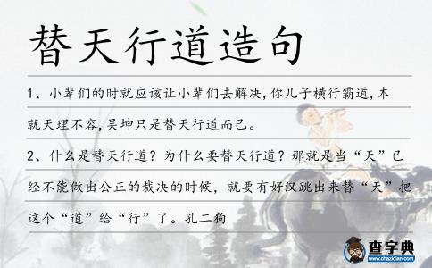 替天行道造句