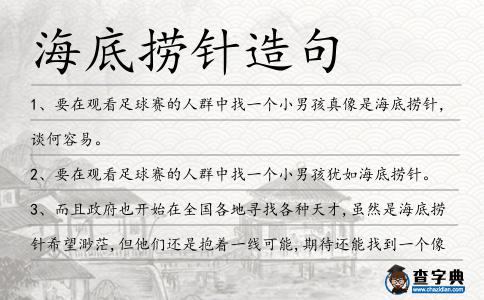 海底撈針造句