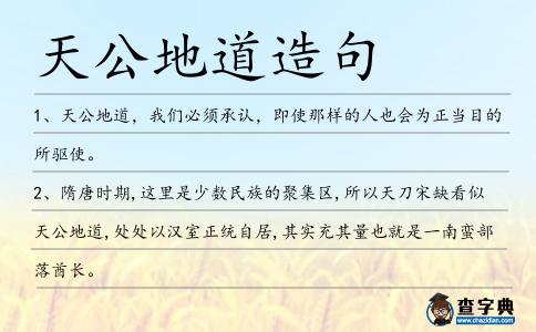 天公地道造句