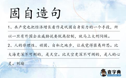 固自造句