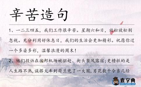 辛苦造句