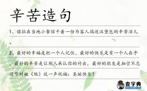 辛苦造句
