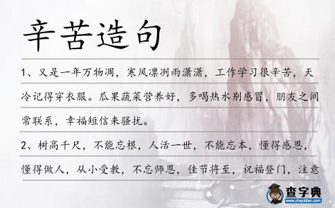 辛苦造句
