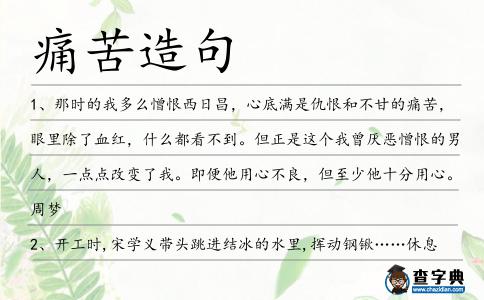 痛苦造句