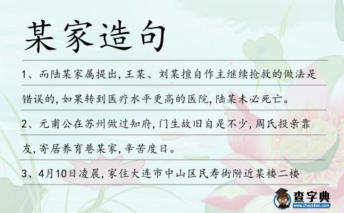 某家造句