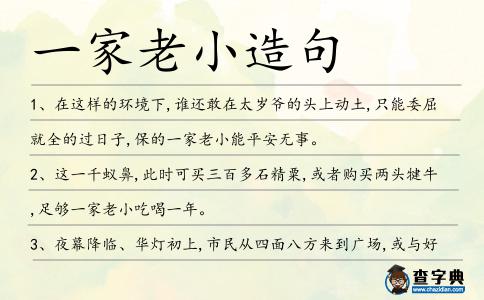 一家老小造句