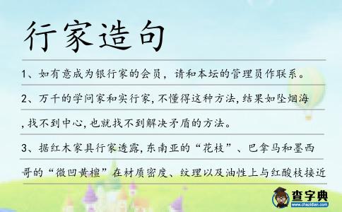 行家造句