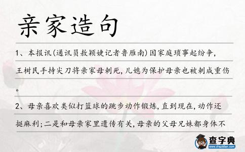親家造句