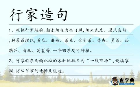 行家造句