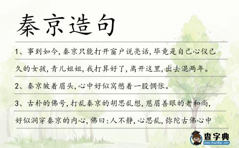 秦京造句