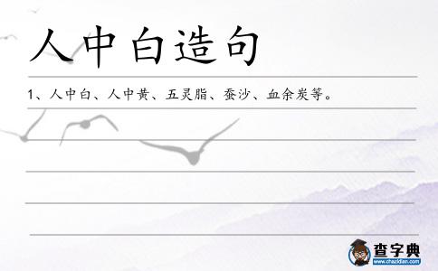 人中白造句