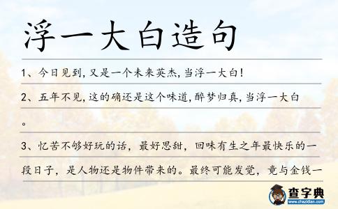 浮一大白造句