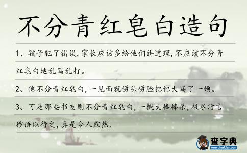 不分青紅皂白造句