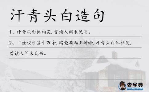 汗青頭白造句