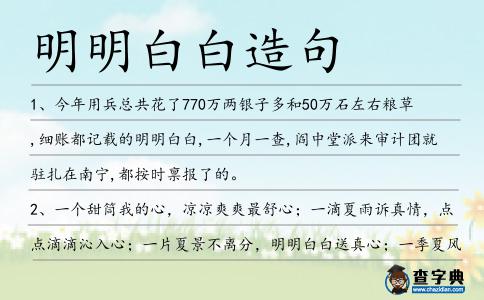 明明白白造句
