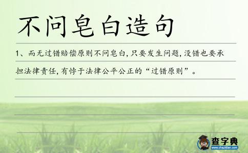 不問(wèn)皂白造句