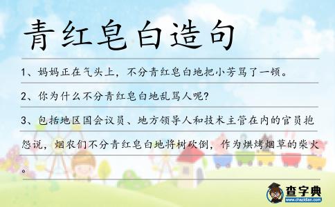 青紅皂白造句