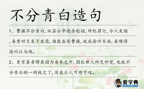 不分青白造句