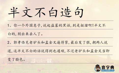 半文不白造句