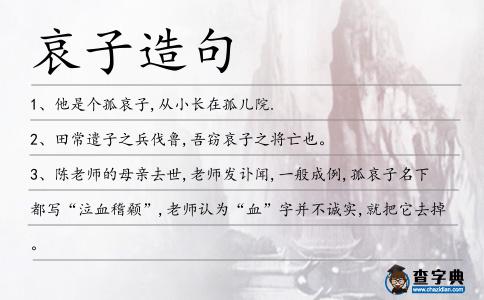 哀子造句