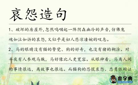 哀怨造句