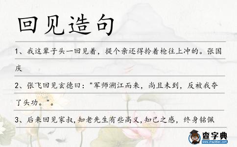 回見造句