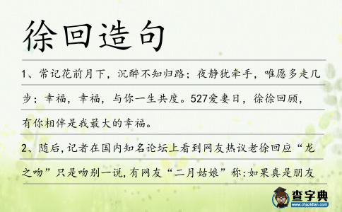 徐回造句