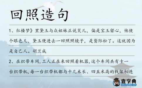 回照造句