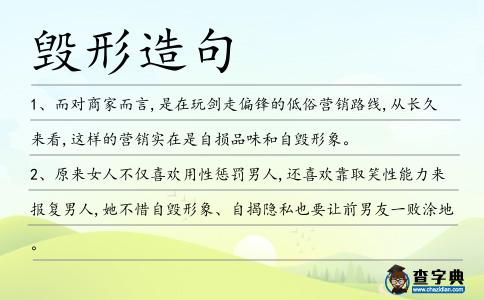 毀形造句