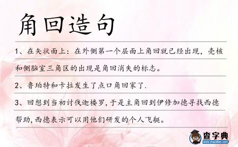 角回造句