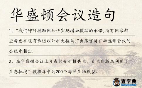 華盛頓會議造句