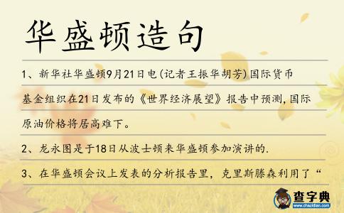 華盛頓造句